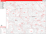 Garden Grove  Wall Map Red Line Style